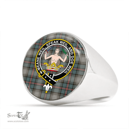 Scottish Urquhart #2 Weathered Clan Tartan Ring - Crest Classic Scottish Plaid Tartan Plaid