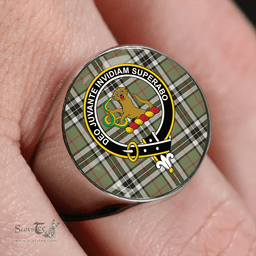 Scottish Thomson Camel (MacThomas/Thompson Camel) Weathered Clan Tartan Ring - Crest Classic Scottish Plaid Tartan Plaid