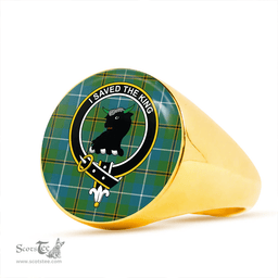 Scottish Turnbull Hunting Ancient Clan Tartan Ring - Crest Classic Scottish Plaid Tartan Plaid