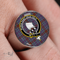 Scottish Tennant Yules Weathered Clan Tartan Ring - Crest Classic Scottish Plaid Tartan Plaid