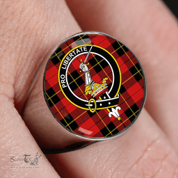 Scottish Wallace (Wallas) Modern Clan Tartan Ring - Crest Classic Scottish Plaid Tartan Plaid