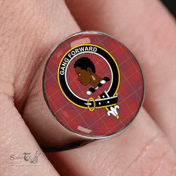 Scottish Stirling of Keir Weathered Clan Tartan Ring - Crest Classic Scottish Plaid Tartan Plaid