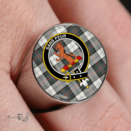 Scottish Sutherland Dress #2 Weathered Clan Tartan Ring - Crest Classic Scottish Plaid Tartan Plaid