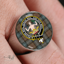 Scottish Urquhart White Lines (Urquhart Ancient) Weathered Clan Tartan Ring - Crest Classic Scottish Plaid Tartan Plaid