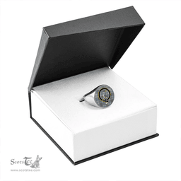 Scottish Thorburn (Thurburn) Weathered Clan Tartan Ring - Crest Classic Scottish Plaid Tartan Plaid