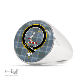 Scottish Thorburn (Thurburn) Weathered Clan Tartan Ring - Crest Classic Scottish Plaid Tartan Plaid