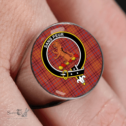 Scottish Sutherland of Duffus #2 Ancient Clan Tartan Ring - Crest Classic Scottish Plaid Tartan Plaid