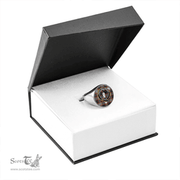 Scottish Thomson Black #2 (Thompson Black #2) Weathered Clan Tartan Ring - Crest Classic Scottish Plaid Tartan Plaid