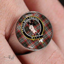 Scottish Thomson Black #2 (Thompson Black #2) Weathered Clan Tartan Ring - Crest Classic Scottish Plaid Tartan Plaid