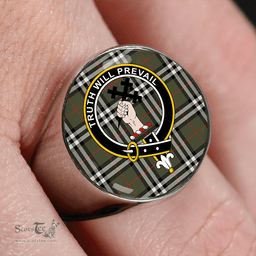 Scottish Thomson Hunting #2 (Thompson Hunting #2) Ancient Clan Tartan Ring - Crest Classic Scottish Plaid Tartan Plaid
