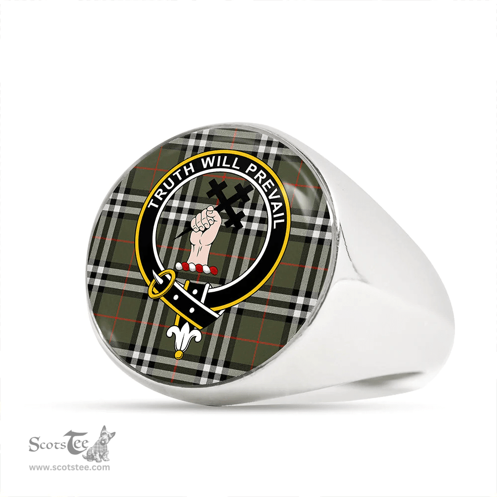 Scottish Thomson Hunting #2 (Thompson Hunting #2) Ancient Clan Tartan Ring - Crest Classic Scottish Plaid Tartan Plaid