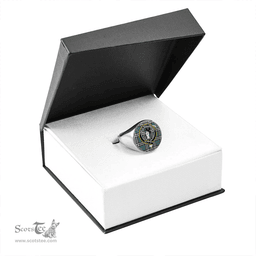 Scottish Thomson Hunting #2 (Thompson Hunting #2) Modern Clan Tartan Ring - Crest Classic Scottish Plaid Tartan Plaid
