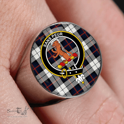 Scottish Sutherland Dress Royal Blue Modern Clan Tartan Ring - Crest Classic Scottish Plaid Tartan Plaid