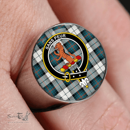 Scottish Sutherland Dress Royal Blue Ancient Clan Tartan Ring - Crest Classic Scottish Plaid Tartan Plaid