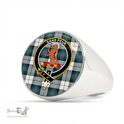 Scottish Sutherland Dress Royal Blue Ancient Clan Tartan Ring - Crest Classic Scottish Plaid Tartan Plaid