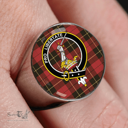 Scottish Wallace (Wallas) Weathered Clan Tartan Ring - Crest Classic Scottish Plaid Tartan Plaid