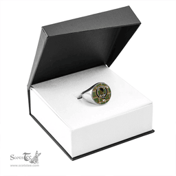 Scottish Stirling Millennium Modern Clan Tartan Ring - Crest Classic Scottish Plaid Tartan Plaid
