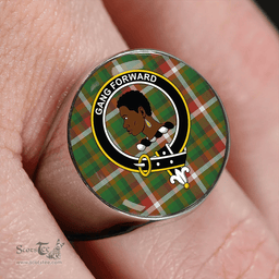 Scottish Stirling Millennium Modern Clan Tartan Ring - Crest Classic Scottish Plaid Tartan Plaid