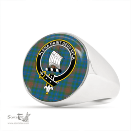 Scottish Tennant Yules Ancient Clan Tartan Ring - Crest Classic Scottish Plaid Tartan Plaid