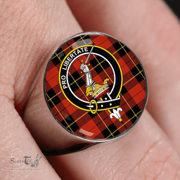 Scottish Wallace (Wallas) Ancient Clan Tartan Ring - Crest Classic Scottish Plaid Tartan Plaid