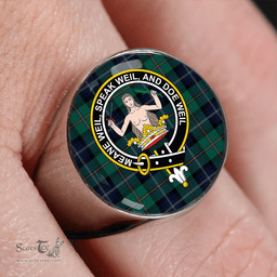 Scottish Urquhart White Lines (Urquhart Ancient) Modern Clan Tartan Ring - Crest Classic Scottish Plaid Tartan Plaid