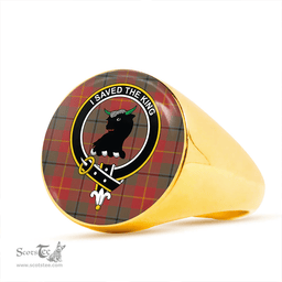 Scottish Turnbull Dress Weathered Clan Tartan Ring - Crest Classic Scottish Plaid Tartan Plaid