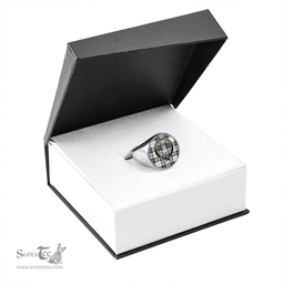 Scottish Ross Dress Blue Ancient Clan Tartan Ring - Crest Classic Scottish Plaid Tartan Plaid