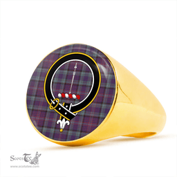 Scottish Rankin Weathered Clan Tartan Ring - Crest Classic Scottish Plaid Tartan Plaid