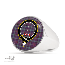 Scottish Rankin Weathered Clan Tartan Ring - Crest Classic Scottish Plaid Tartan Plaid