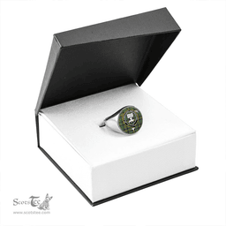 Scottish Reid Green Ancient Clan Tartan Ring - Crest Classic Scottish Plaid Tartan Plaid