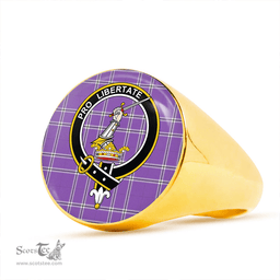 Scottish Wallace High School (Wallas High School) Ancient Clan Tartan Ring - Crest Classic Scottish Plaid Tartan Plaid