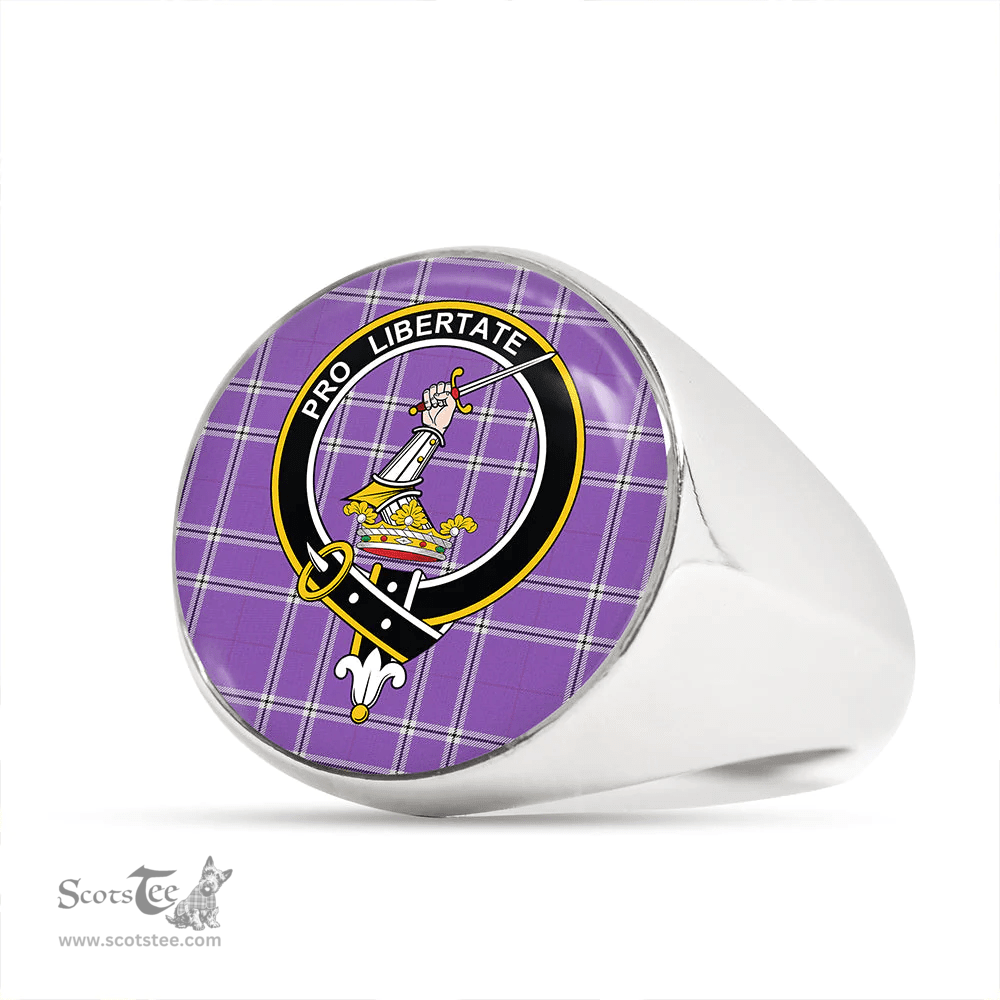 Scottish Wallace High School (Wallas High School) Ancient Clan Tartan Ring - Crest Classic Scottish Plaid Tartan Plaid
