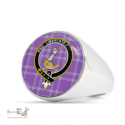 Scottish Wallace High School (Wallas High School) Ancient Clan Tartan Ring - Crest Classic Scottish Plaid Tartan Plaid