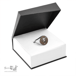 Scottish Reid Green Weathered Clan Tartan Ring - Crest Classic Scottish Plaid Tartan Plaid