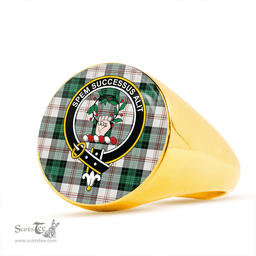 Scottish Ross Arisaid Modern Clan Tartan Ring - Crest Classic Scottish Plaid Tartan Plaid