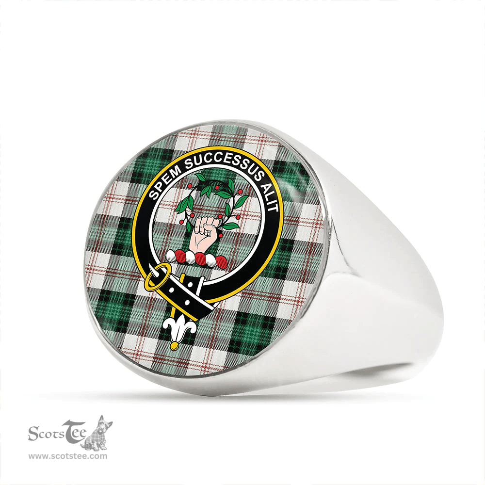 Scottish Ross Arisaid Modern Clan Tartan Ring - Crest Classic Scottish Plaid Tartan Plaid