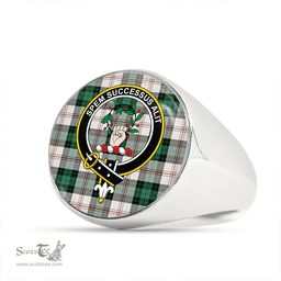Scottish Ross Arisaid Modern Clan Tartan Ring - Crest Classic Scottish Plaid Tartan Plaid