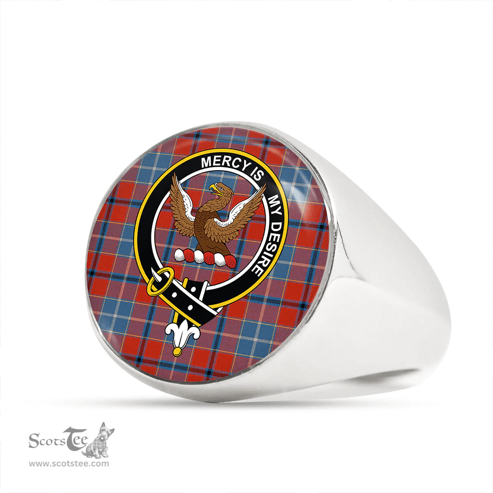 Scottish Wishart Dress Ancient Clan Tartan Ring - Crest Classic Scottish Plaid Tartan Plaid
