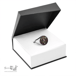 Scottish Robertson of Struan Modern Clan Tartan Ring - Crest Classic Scottish Plaid Tartan Plaid