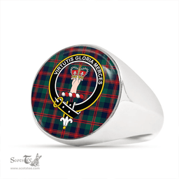 Scottish Robertson of Struan Modern Clan Tartan Ring - Crest Classic Scottish Plaid Tartan Plaid