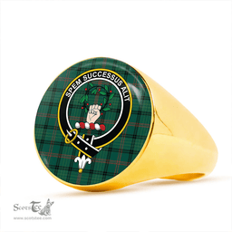 Scottish Ross Hunting Modern Clan Tartan Ring - Crest Classic Scottish Plaid Tartan Plaid