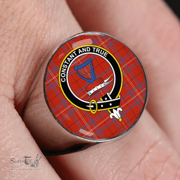 Scottish Rose of Kilravock Ancient Clan Tartan Ring - Crest Classic Scottish Plaid Tartan Plaid