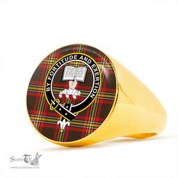 Scottish Reid 1939 Modern Clan Tartan Ring - Crest Classic Scottish Plaid Tartan Plaid