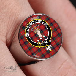 Scottish Robertson White line (Robertson New) Modern Clan Tartan Ring - Crest Classic Scottish Plaid Tartan Plaid