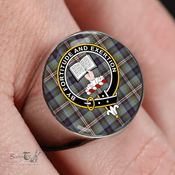 Scottish Reid (Mill City) Weathered Clan Tartan Ring - Crest Classic Scottish Plaid Tartan Plaid