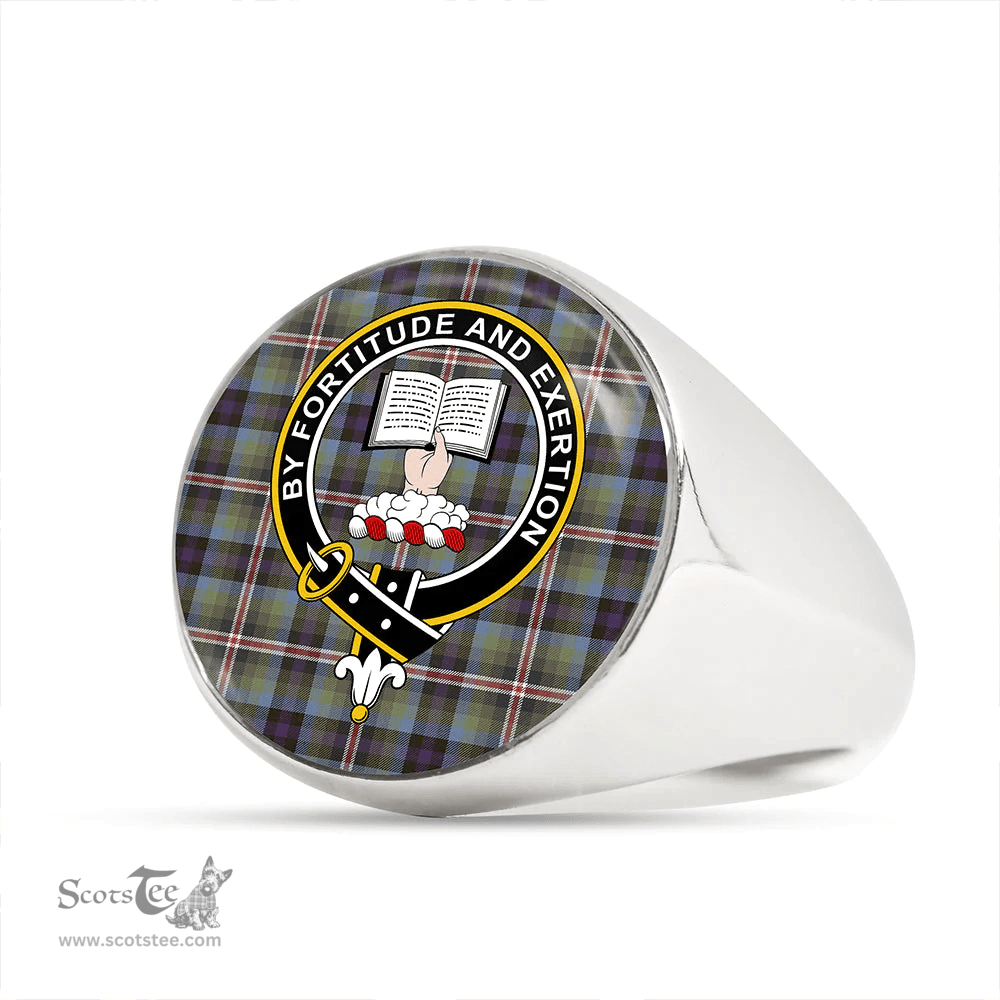 Scottish Reid (Mill City) Weathered Clan Tartan Ring - Crest Classic Scottish Plaid Tartan Plaid