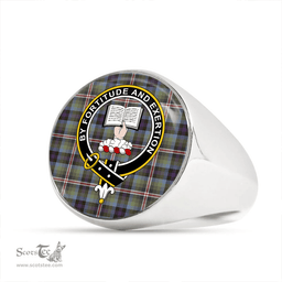 Scottish Reid (Mill City) Weathered Clan Tartan Ring - Crest Classic Scottish Plaid Tartan Plaid