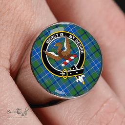 Scottish Wishart Hunting Ancient Clan Tartan Ring - Crest Classic Scottish Plaid Tartan Plaid