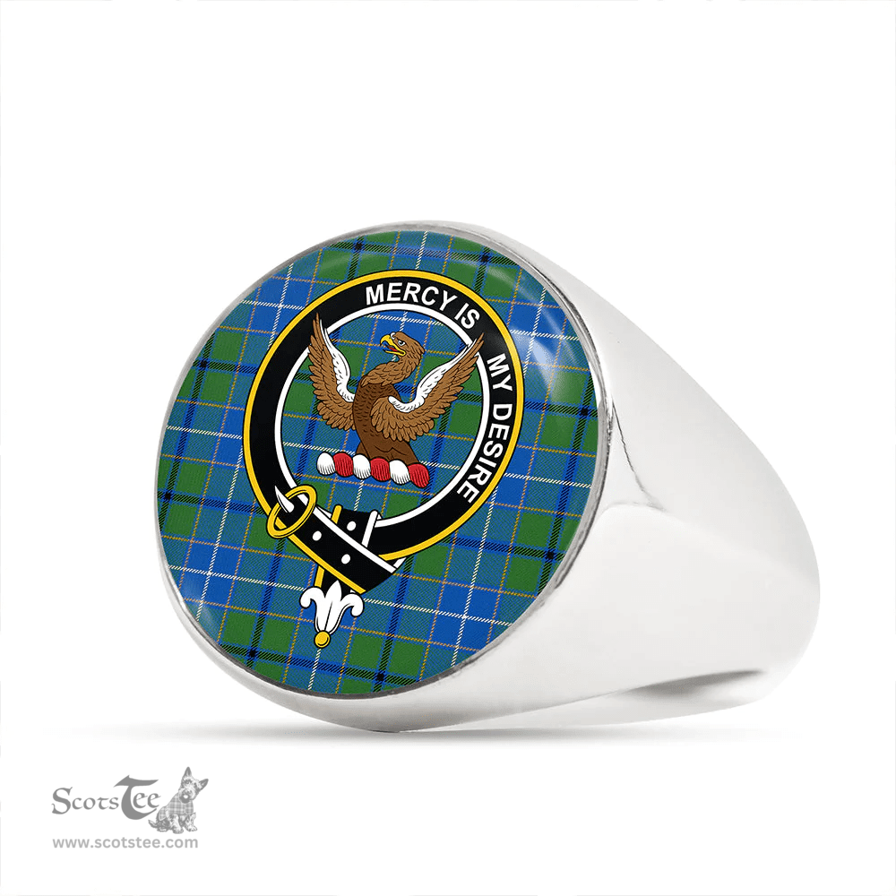 Scottish Wishart Hunting Ancient Clan Tartan Ring - Crest Classic Scottish Plaid Tartan Plaid