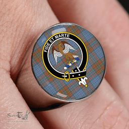 Scottish Ralston UK Weathered Clan Tartan Ring - Crest Classic Scottish Plaid Tartan Plaid